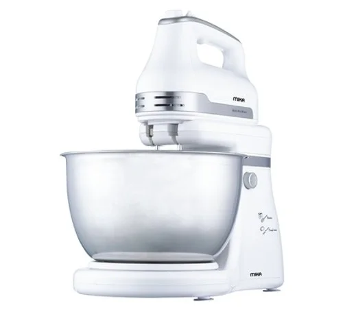 MIKA Stand & Hand Mixer MMHS201WS with Bowl, 500W, 4L,